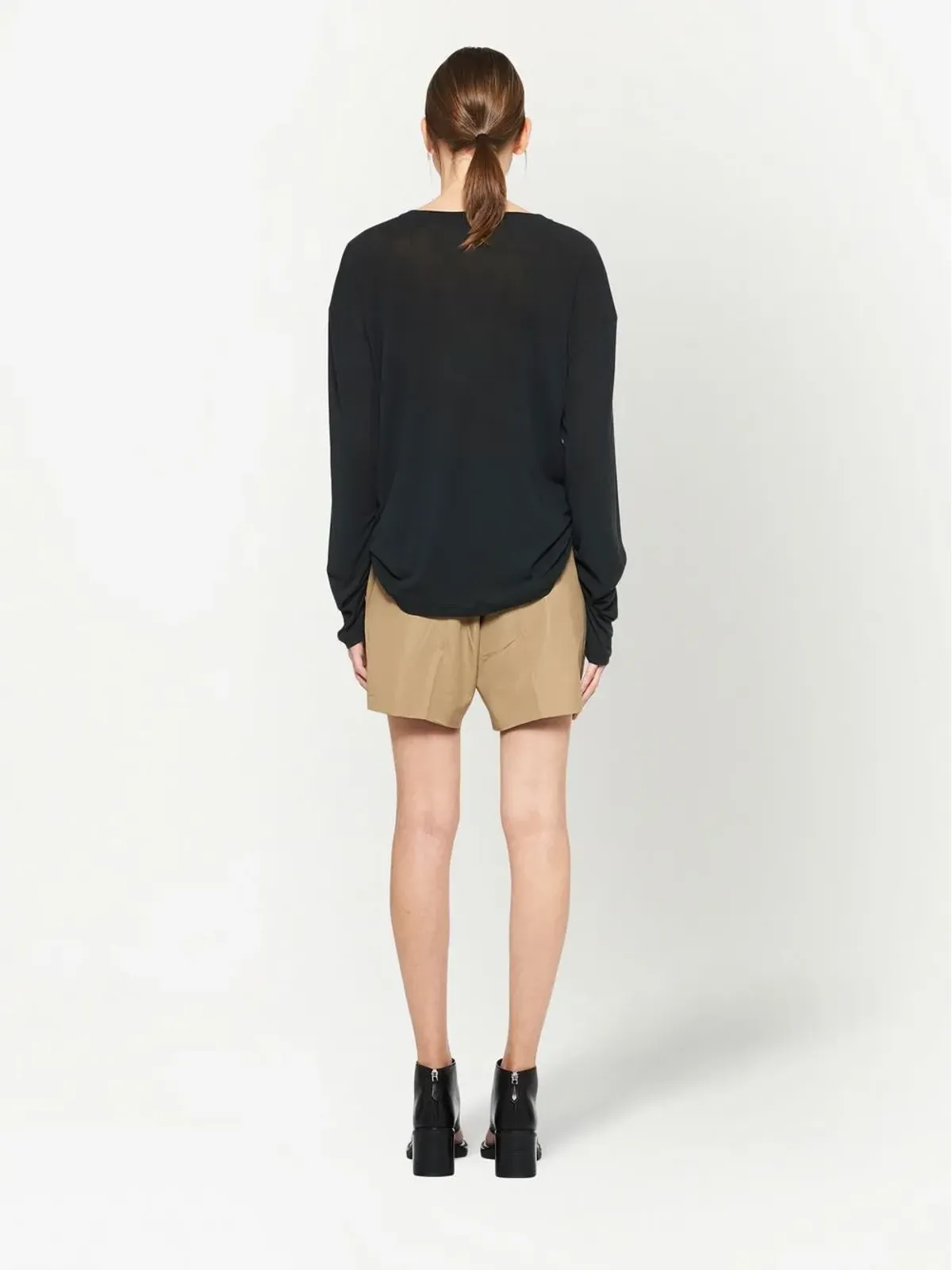 Miu Miu ロゴパッチ長袖Tシャツ - 画像4