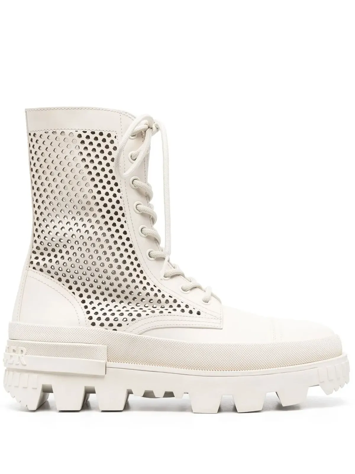 Moncler perforated lace-up boots - Neutrals - 画像1