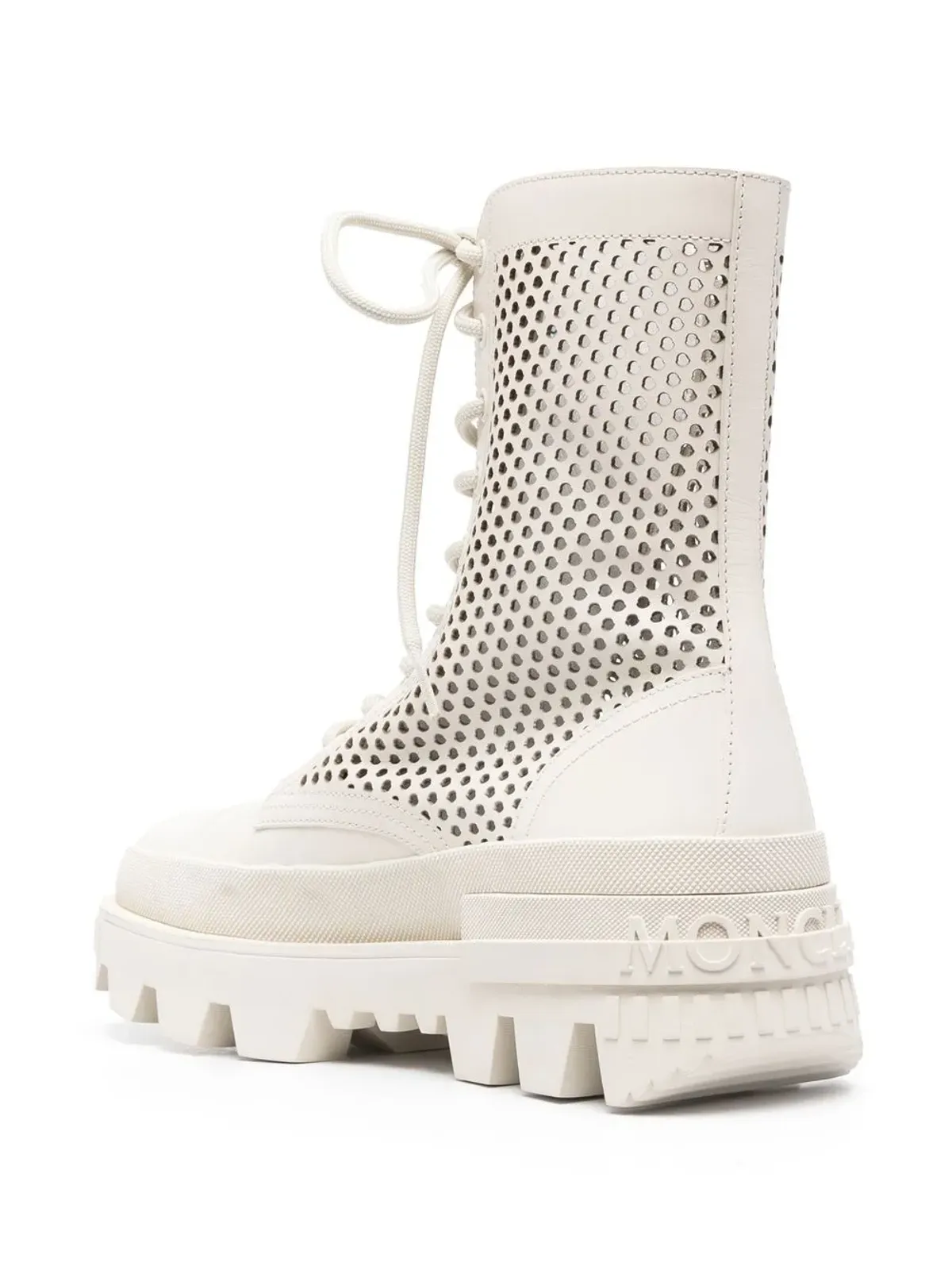 Moncler perforated lace-up boots - Neutrals - 画像3