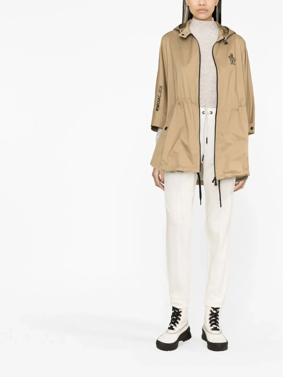 Moncler Grenoble ドローストリングウエストバンド コットン トラックパンツ - 画像2