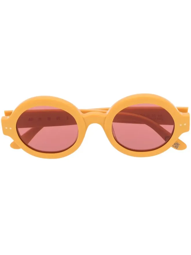 Marni Eyewear Marni Eyewear ロゴプリント丸型フレームサングラスの商品画像