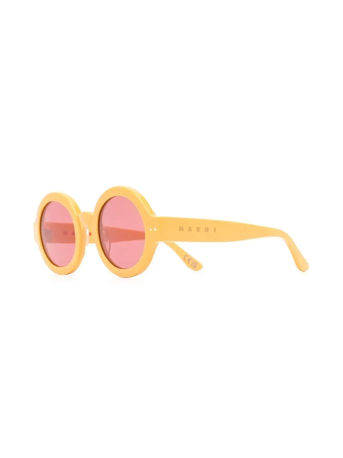 Marni Eyewear ロゴプリント丸型フレームサングラス - 画像2