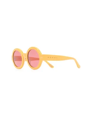 Marni Eyewear ロゴプリント丸型フレームサングラス - サムネイル2