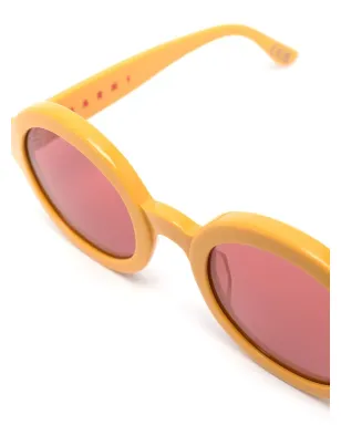 Marni Eyewear ロゴプリント丸型フレームサングラス - サムネイル3