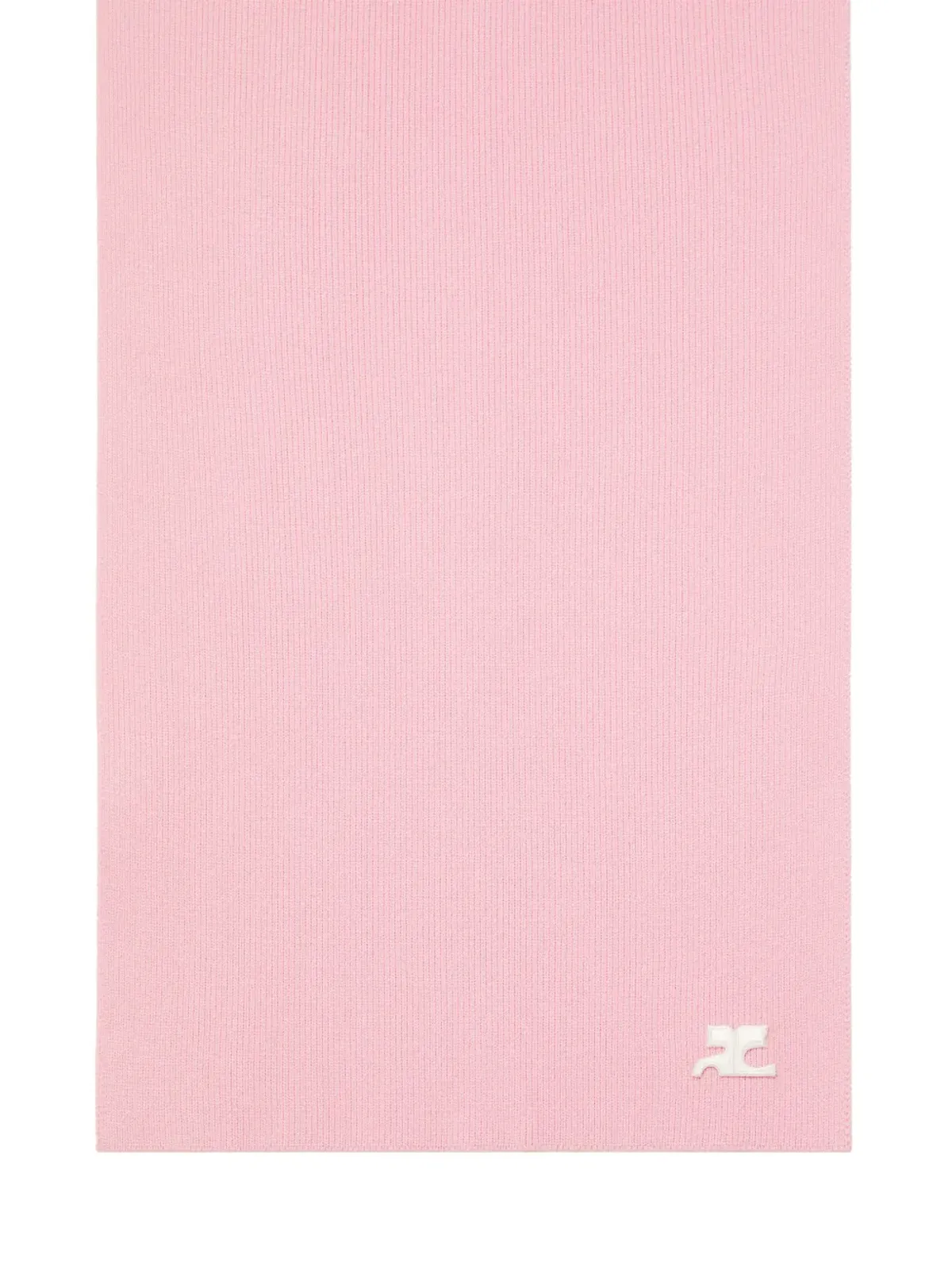 Courrèges ロゴ刺繍入りニットスカーフ - ピンク - 画像3