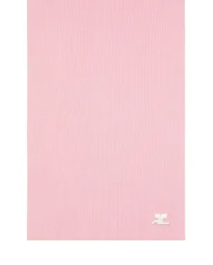 Courrèges ロゴ刺繍入りニットスカーフ - ピンク - サムネイル3