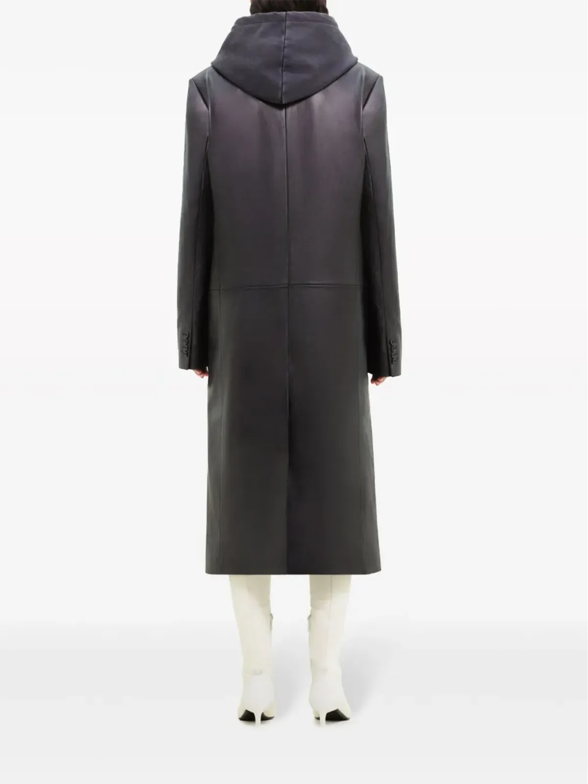 Courrèges ジップスリーブレザー テーラードコート - 画像3