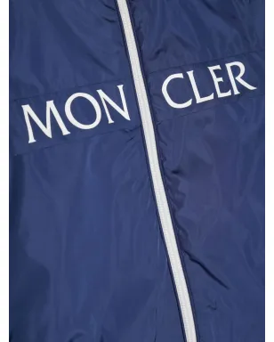 Moncler Enfant ロゴプリント フード付きレインジャケット - Blue - サムネイル3