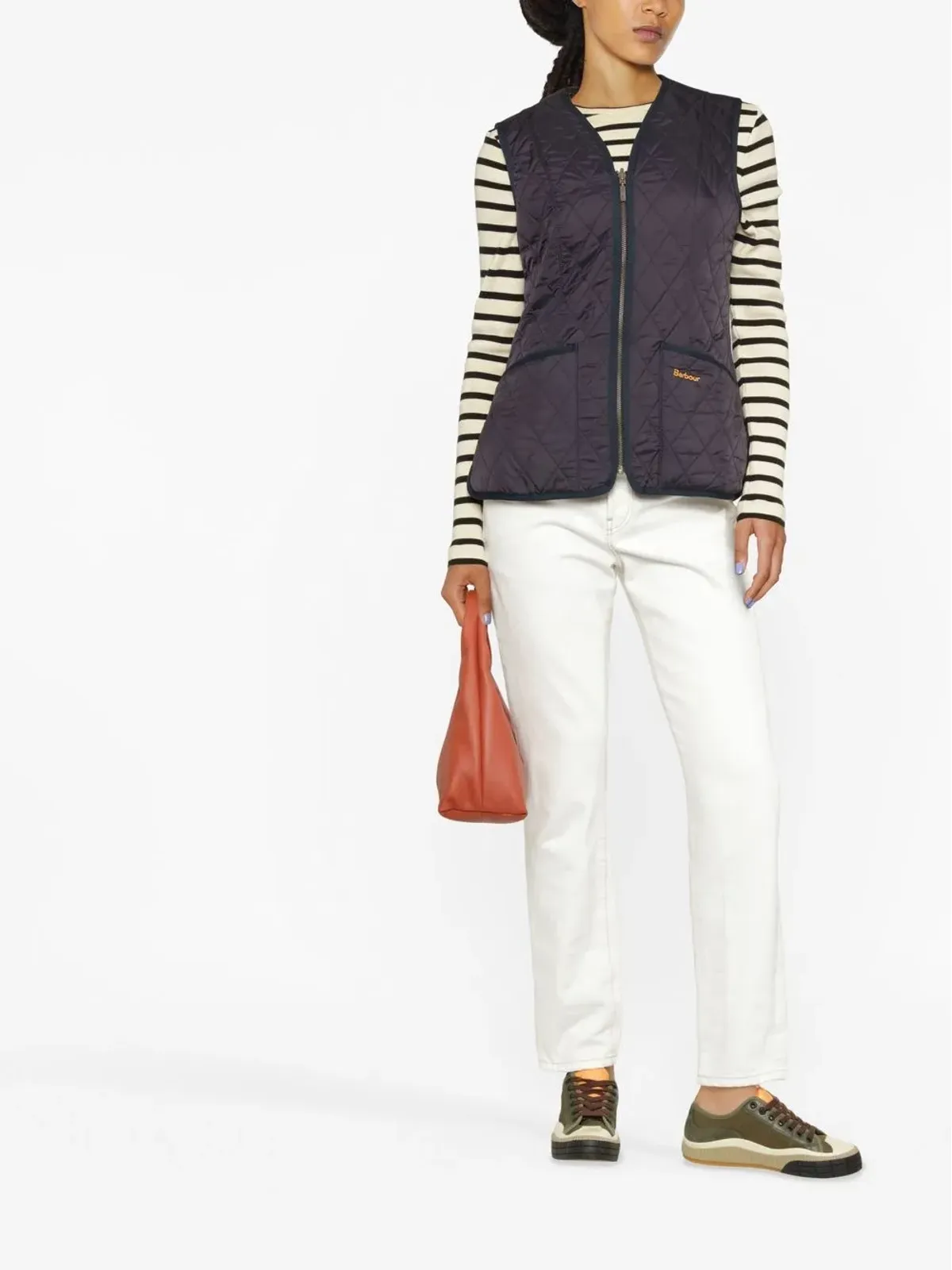 Barbour キルテッドVネックジレ - 画像2
