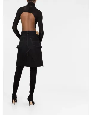 Balenciaga リップディテール Aラインデニムスカート - サムネイル4