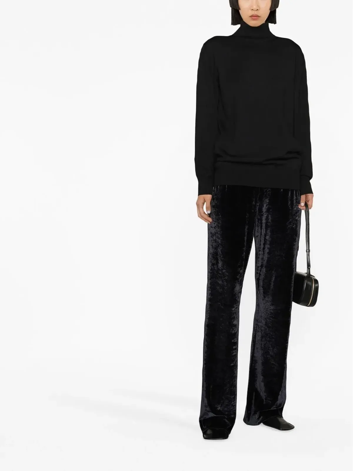 Jil Sander リブ編みウールセーター（ブラック） - 画像2