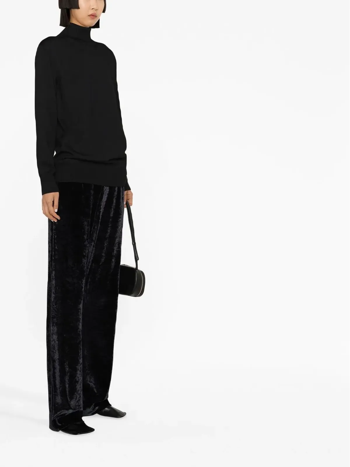Jil Sander リブ編みウールセーター（ブラック） - 画像4