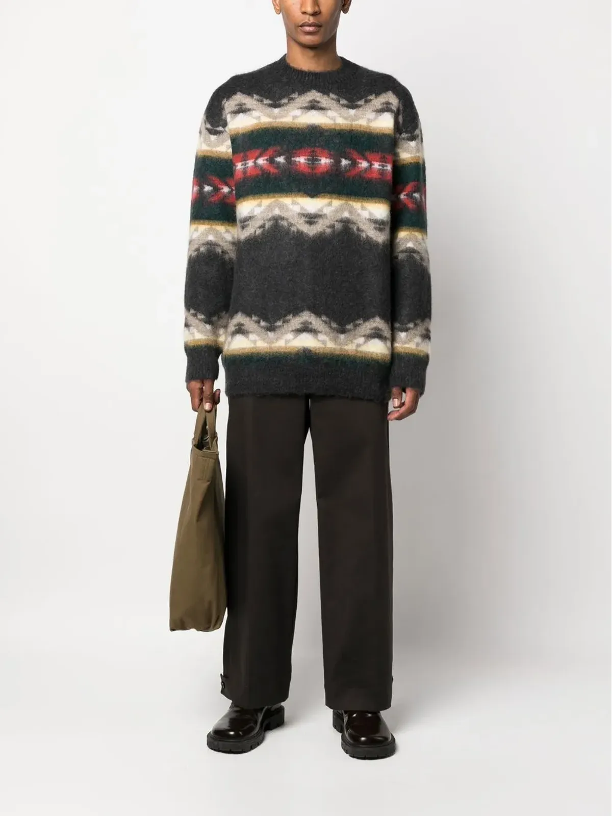 Junya Watanabe MAN インターシャ編みオーバーサイズジャンパー - 画像2