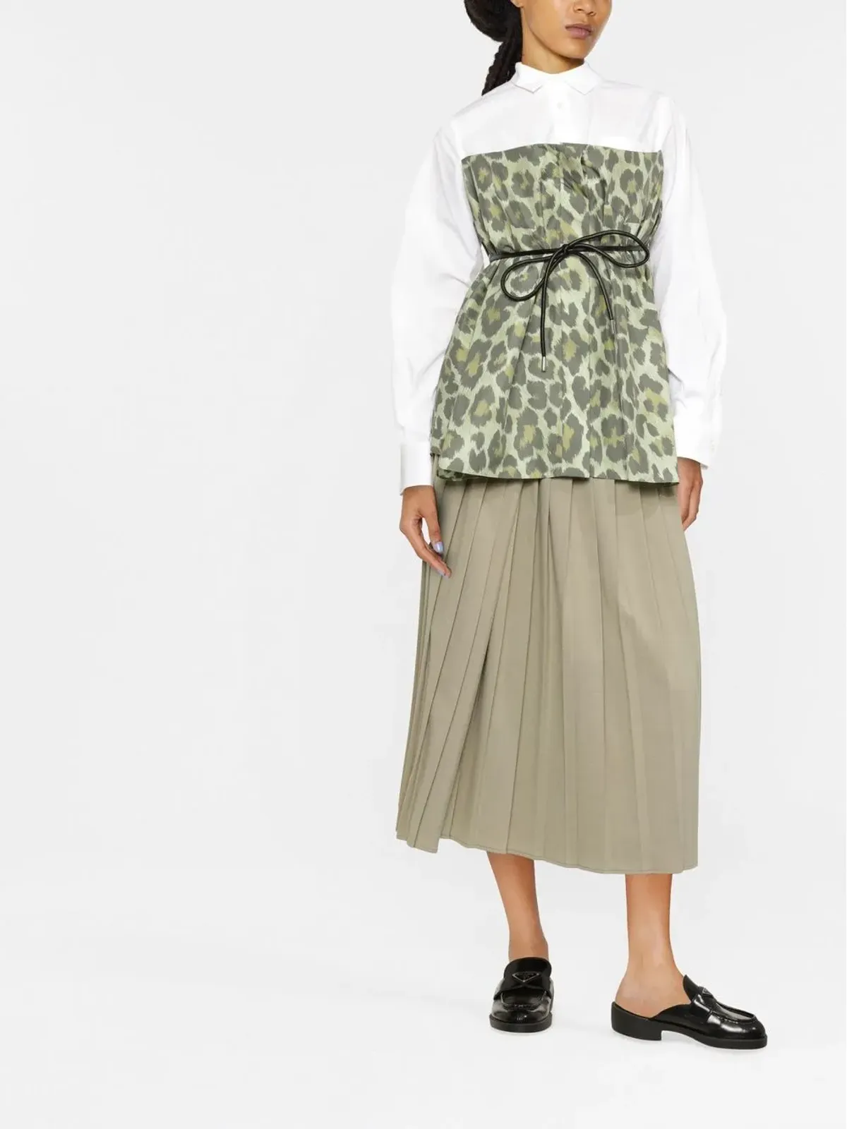 sacai レオパード柄長袖シャツ - 画像2
