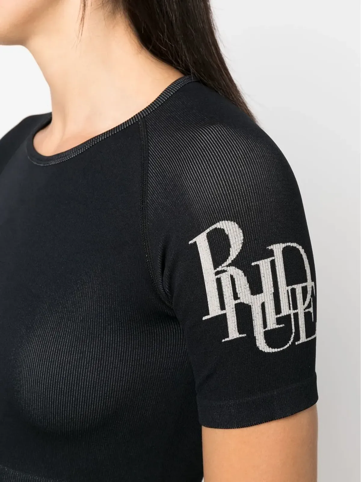 RHUDE ロゴプリント クロップドTシャツ - 画像5