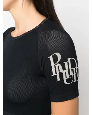 RHUDE ロゴプリント クロップドTシャツ - サムネイル5