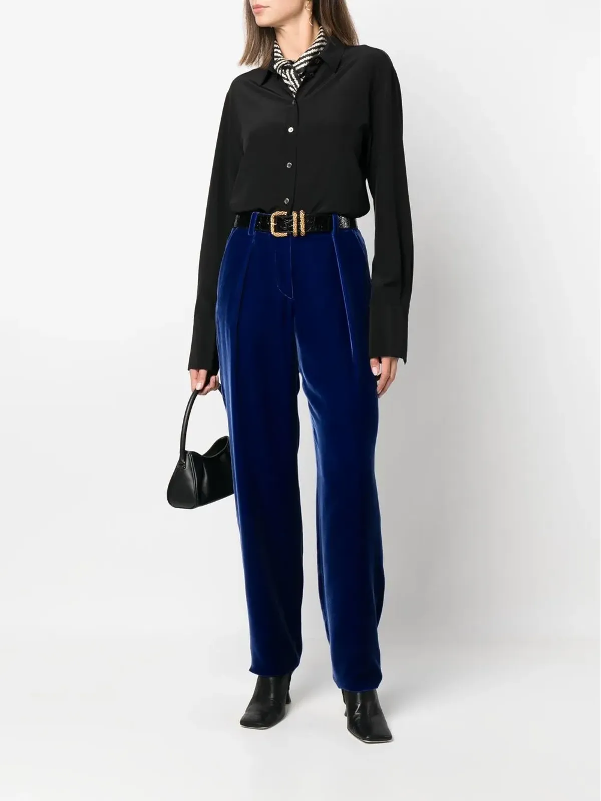Giorgio Armani ストレートレッグベルベットパンツ - 画像2