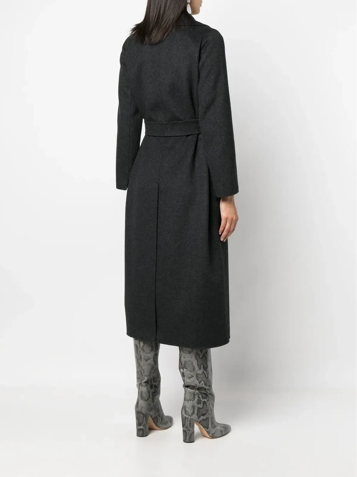 S Max Mara ベルト付きヴァージンウールコート - 画像4