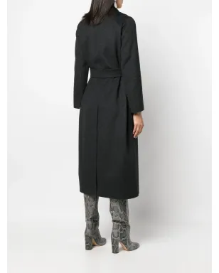 S Max Mara ベルト付きヴァージンウールコート - サムネイル4