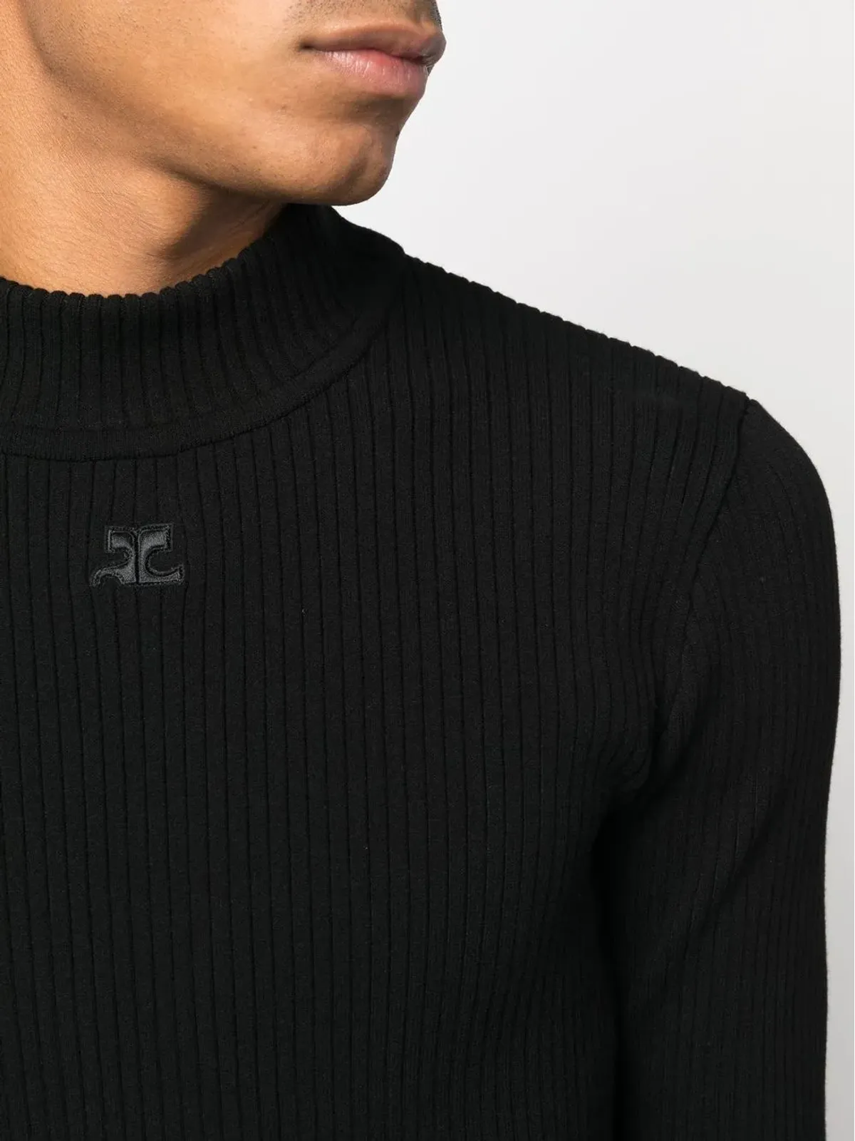 Courrèges ロゴ刺繍リブニットジャンパー - 画像5