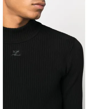 Courrèges ロゴ刺繍リブニットジャンパー - サムネイル5