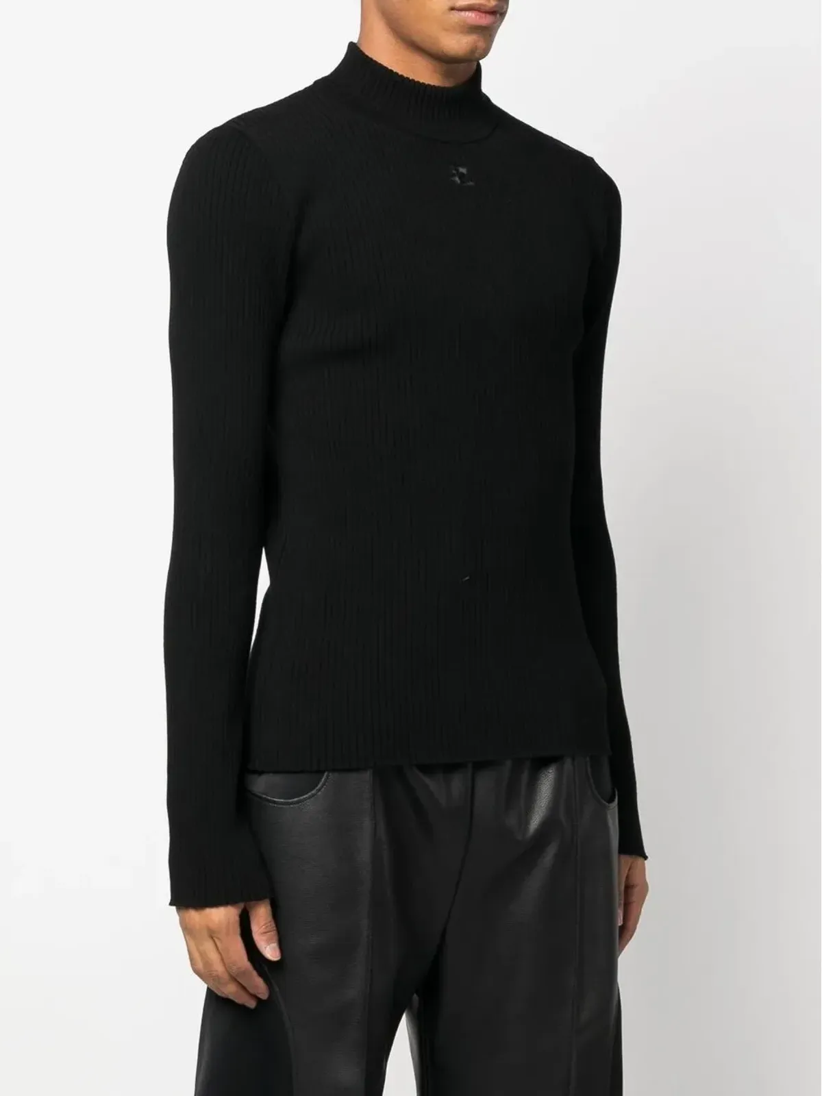 Courrèges ロゴ刺繍リブニットジャンパー - 画像3