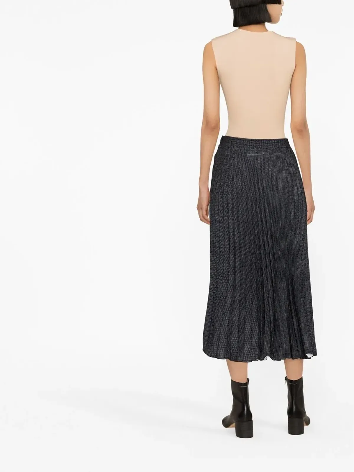 MM6 Maison Margiela ハイウェストプリーツスカート - 画像4