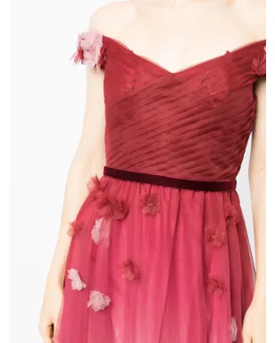 Marchesa Notte 花柄アップリケのグラデーション効果ドレス - サムネイル5