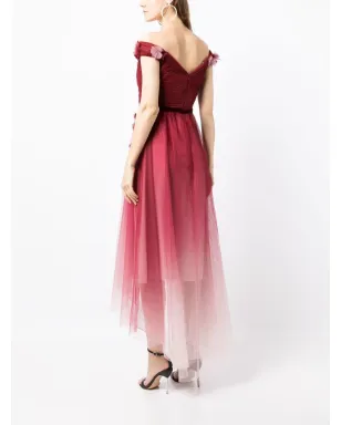 Marchesa Notte 花柄アップリケのグラデーション効果ドレス - サムネイル4