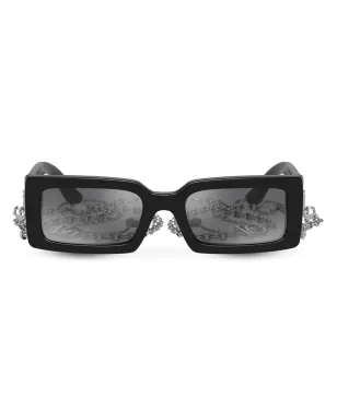 Dolce & Gabbana Eyewear ゼブラ柄スクエアフレーム サングラス - ブラック - サムネイル1