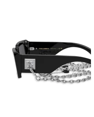 Dolce & Gabbana Eyewear ゼブラ柄スクエアフレーム サングラス - ブラック - サムネイル3