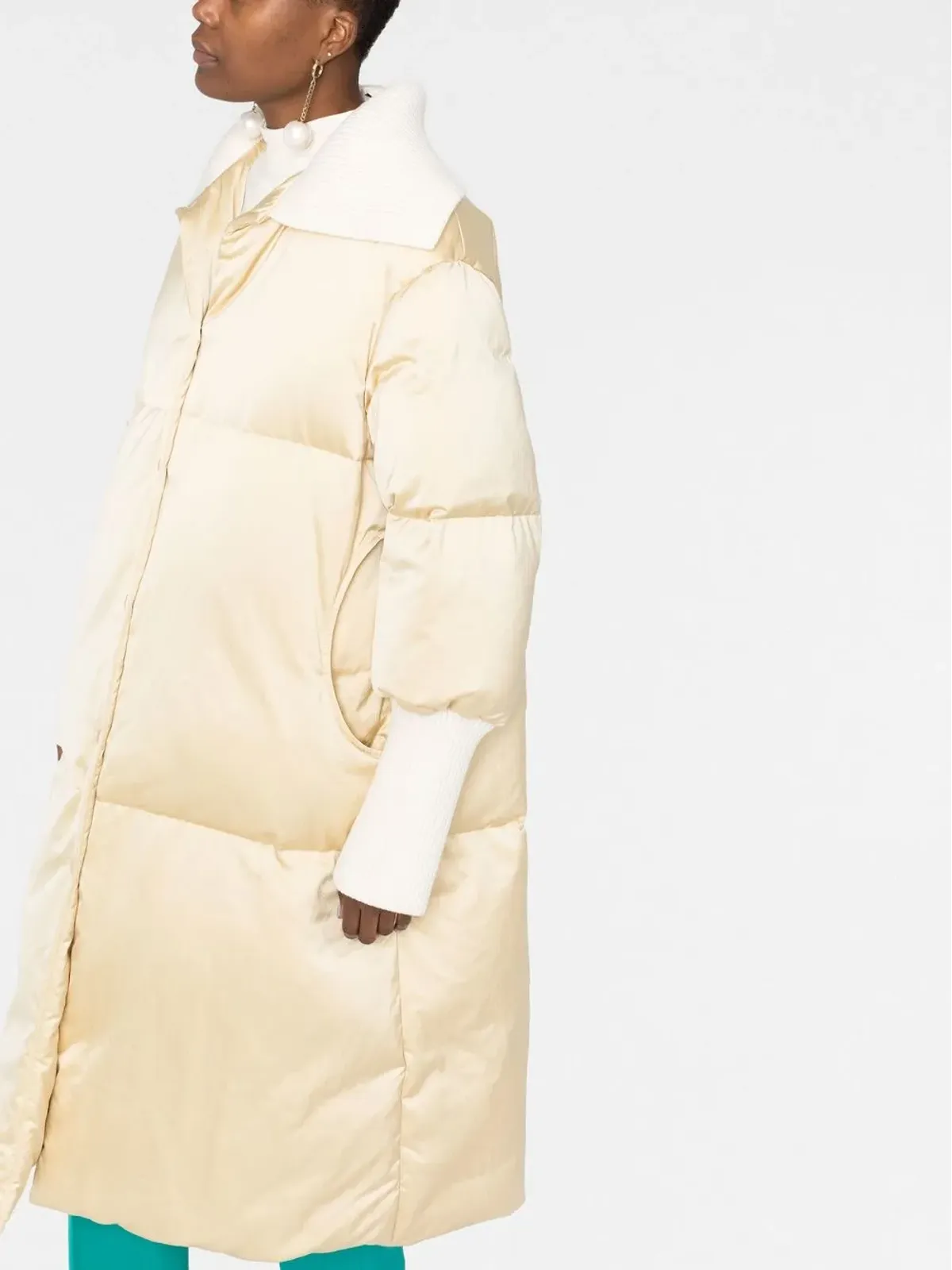 Jil Sander パディッド・コントラストコート - 画像5