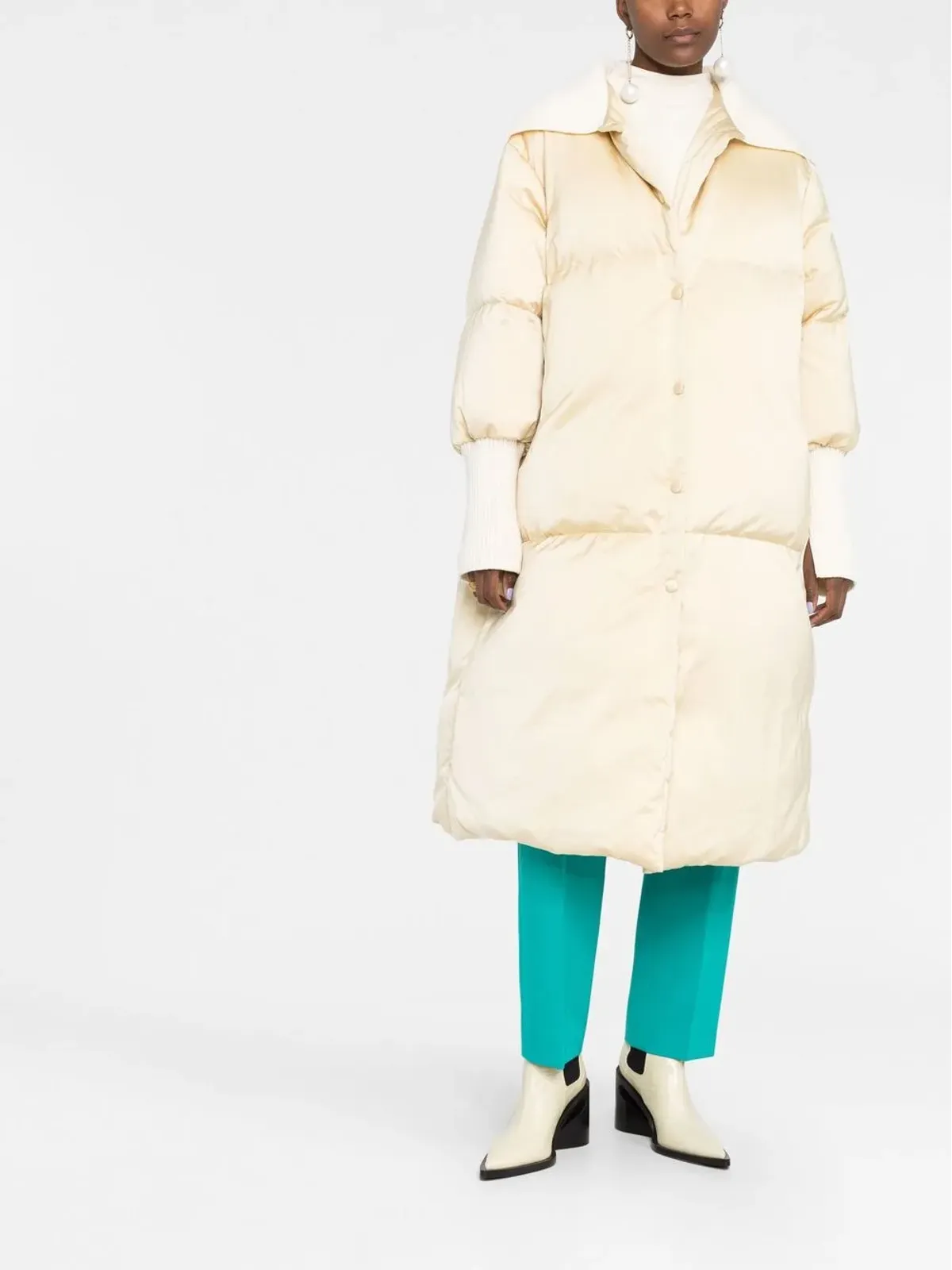 Jil Sander パディッド・コントラストコート - 画像2
