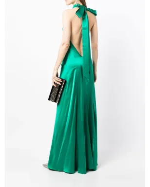 Michelle Mason バックレスホルターネックタイガウン - サムネイル2