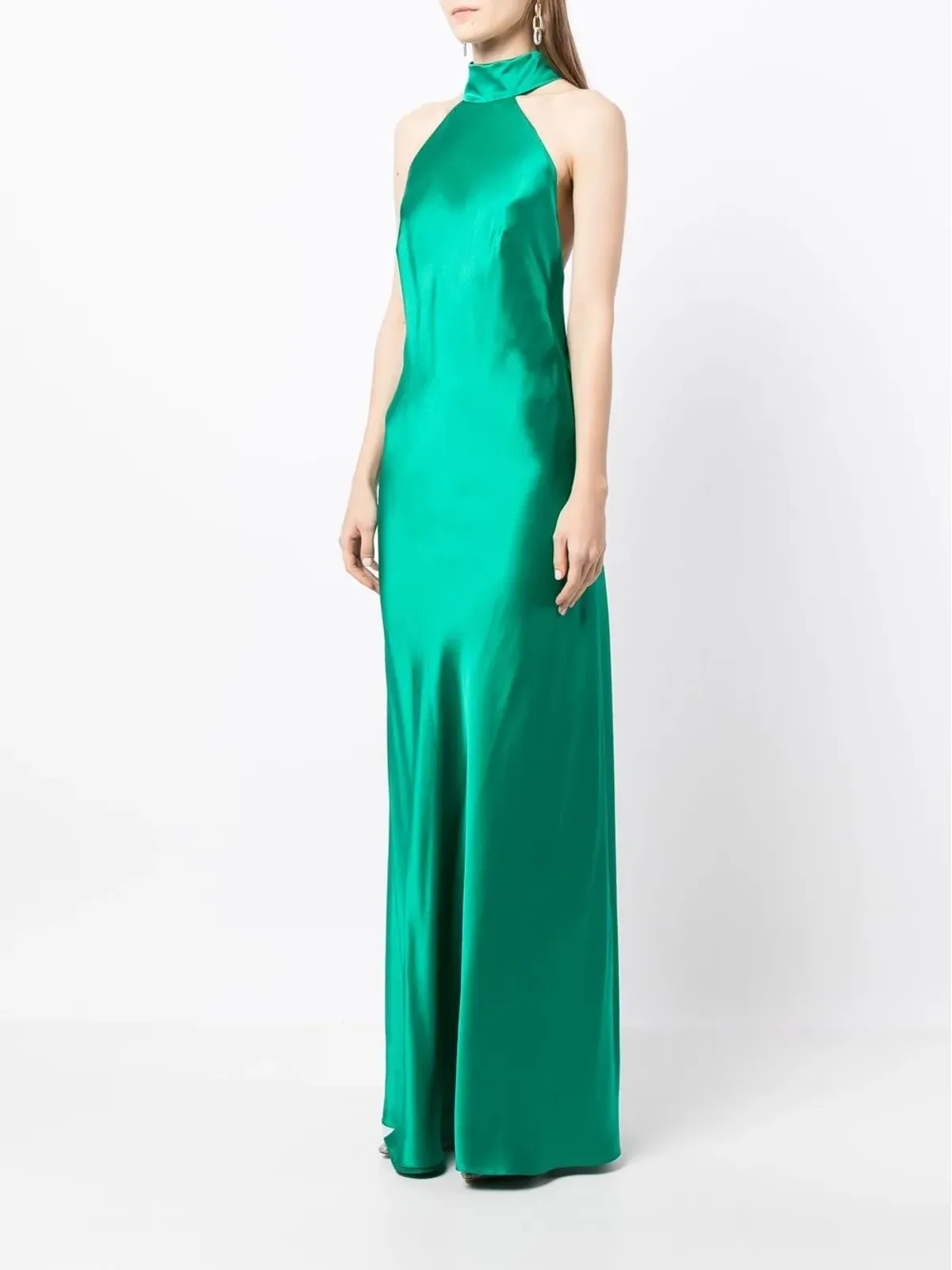 Michelle Mason バックレスホルターネックタイガウン - 画像4