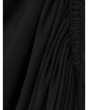 AZ FACTORY x Ester Manas ギャザー入りサイドスリットスカート - ブラック - サムネイル5