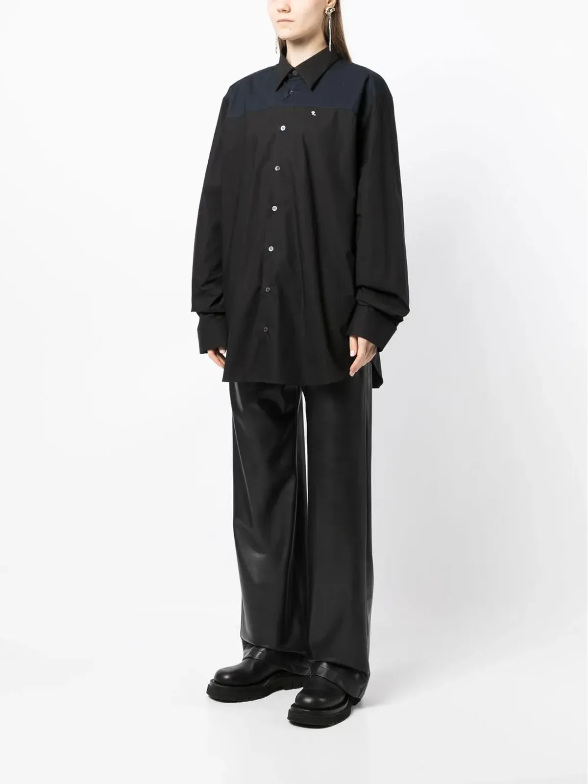 Raf Simons 刺繍入りコットンシャツ（ブラック） - 画像3