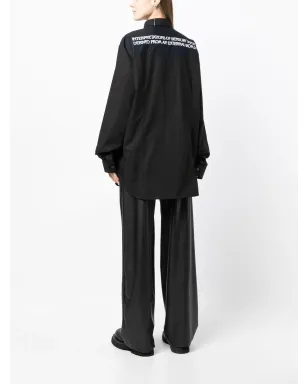 Raf Simons 刺繍入りコットンシャツ（ブラック） - サムネイル4