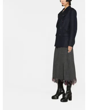 Maison Margiela ピンストライプ ダブルブレスト ウールブレザー - ブルー - サムネイル3