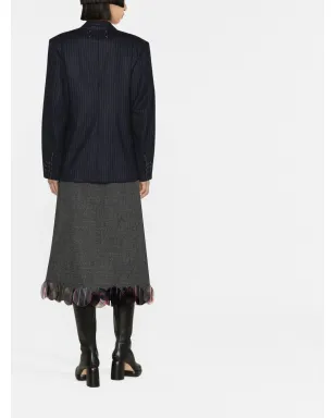 Maison Margiela ピンストライプ ダブルブレスト ウールブレザー - ブルー - サムネイル4