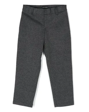 Emporio Armani Kids 千鳥格子柄ストレートパンツ - グレー - サムネイル1