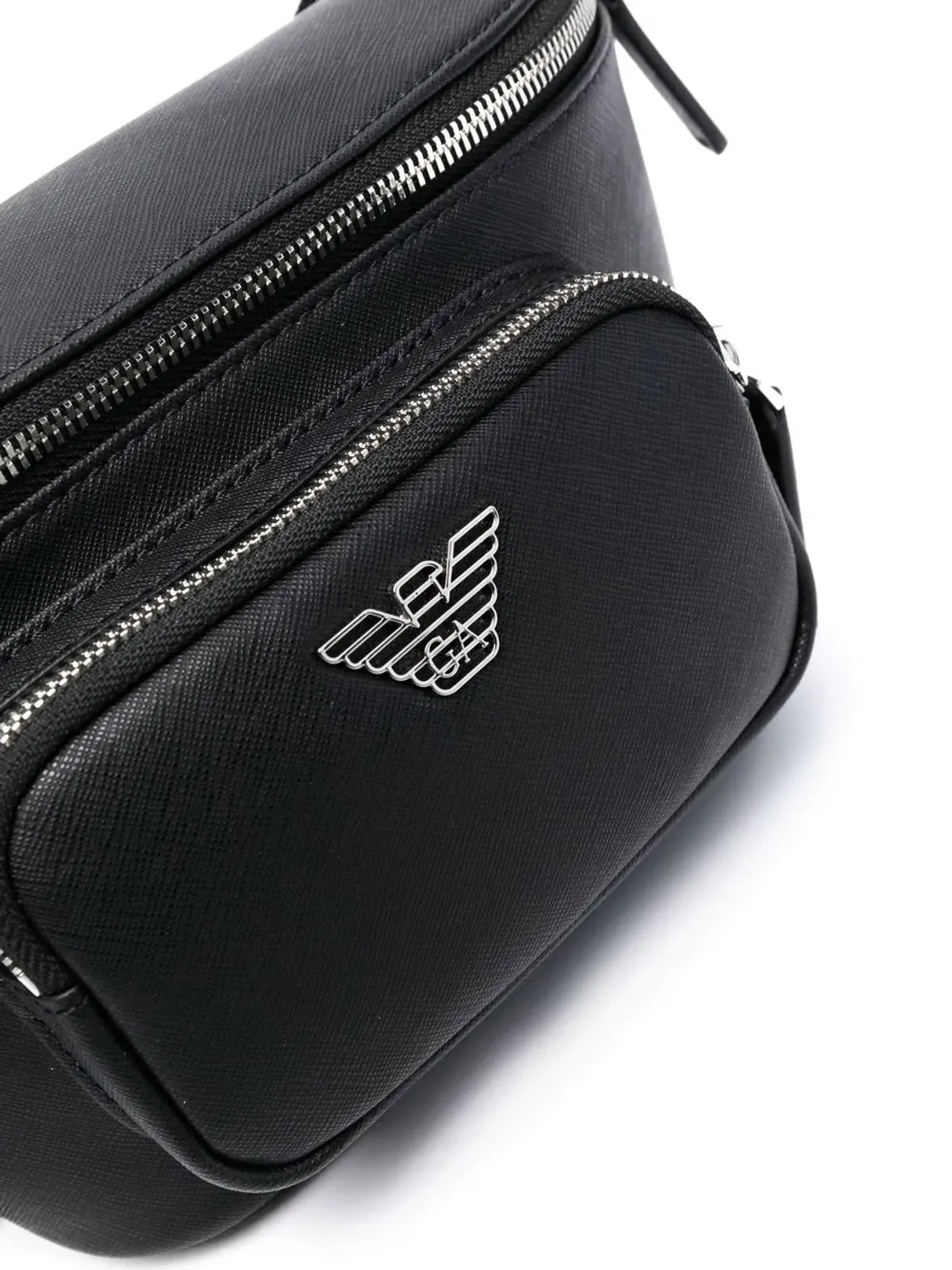 Emporio Armani レザー ロゴプレート バッグ - 画像4