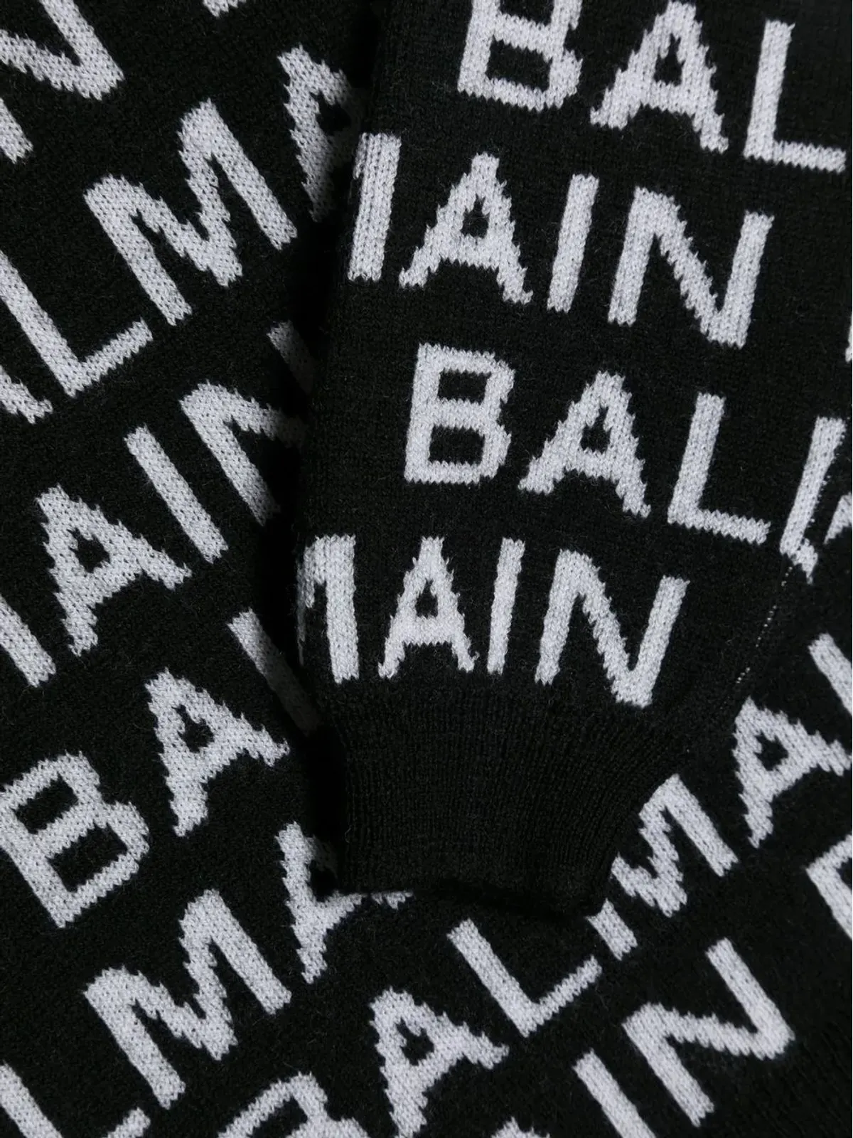 Balmain Kids ロゴ入りインターシャジャンパー - 画像3