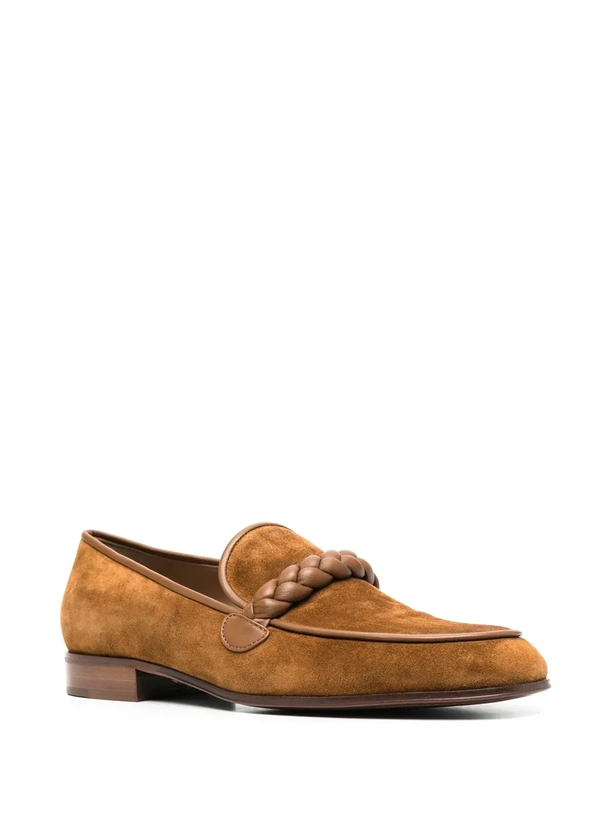 Gianvito Rossi マッシモ 編み込みスエード ローファー - ブラウン - 画像2