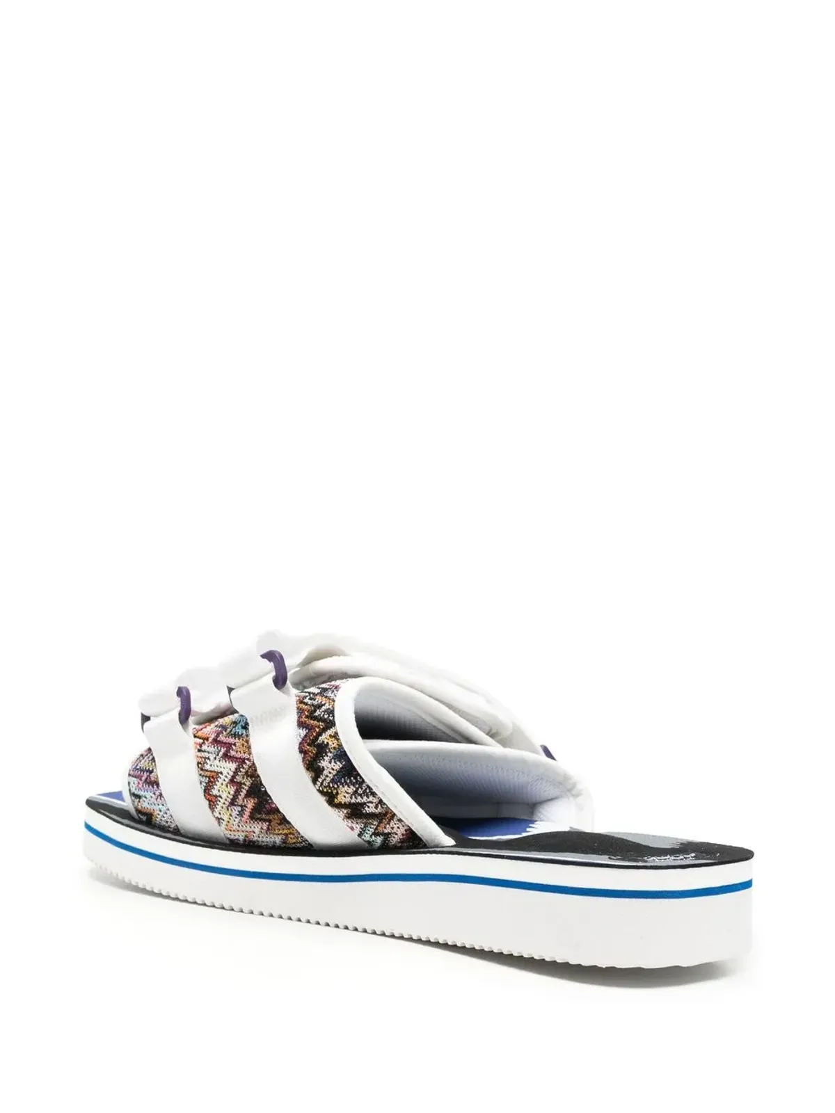 Suicoke double touch-strap panelled slides - White - 画像3