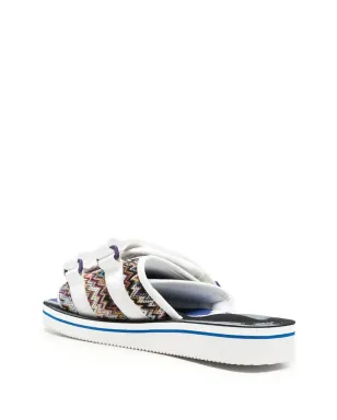 Suicoke double touch-strap panelled slides - White - サムネイル3