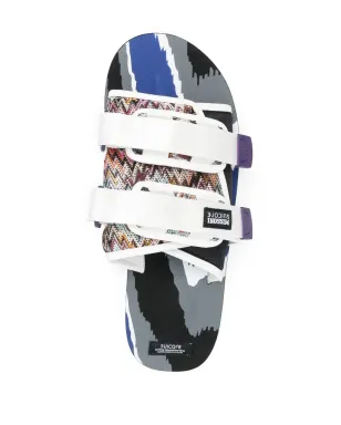 Suicoke double touch-strap panelled slides - White - サムネイル4