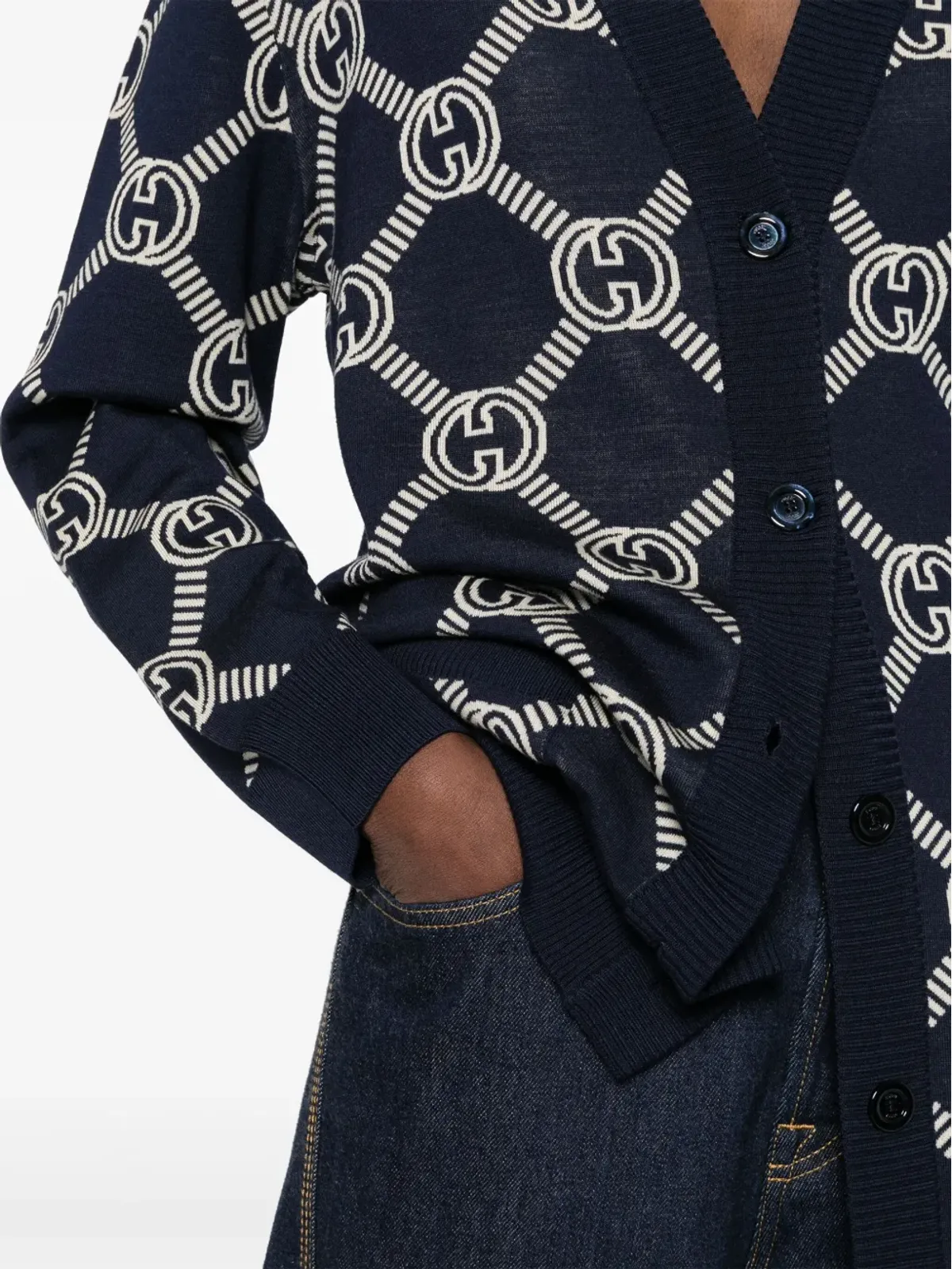 Gucci GGジャカード リバーシブル カーディガン - 画像5
