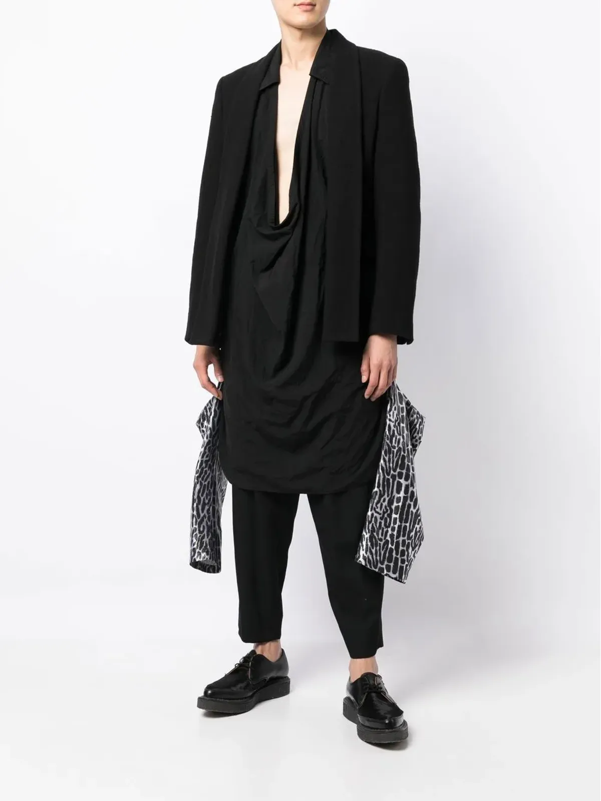 Comme des Garçons Homme Plus アシンメトリーヘム ウールブレザー - 画像2