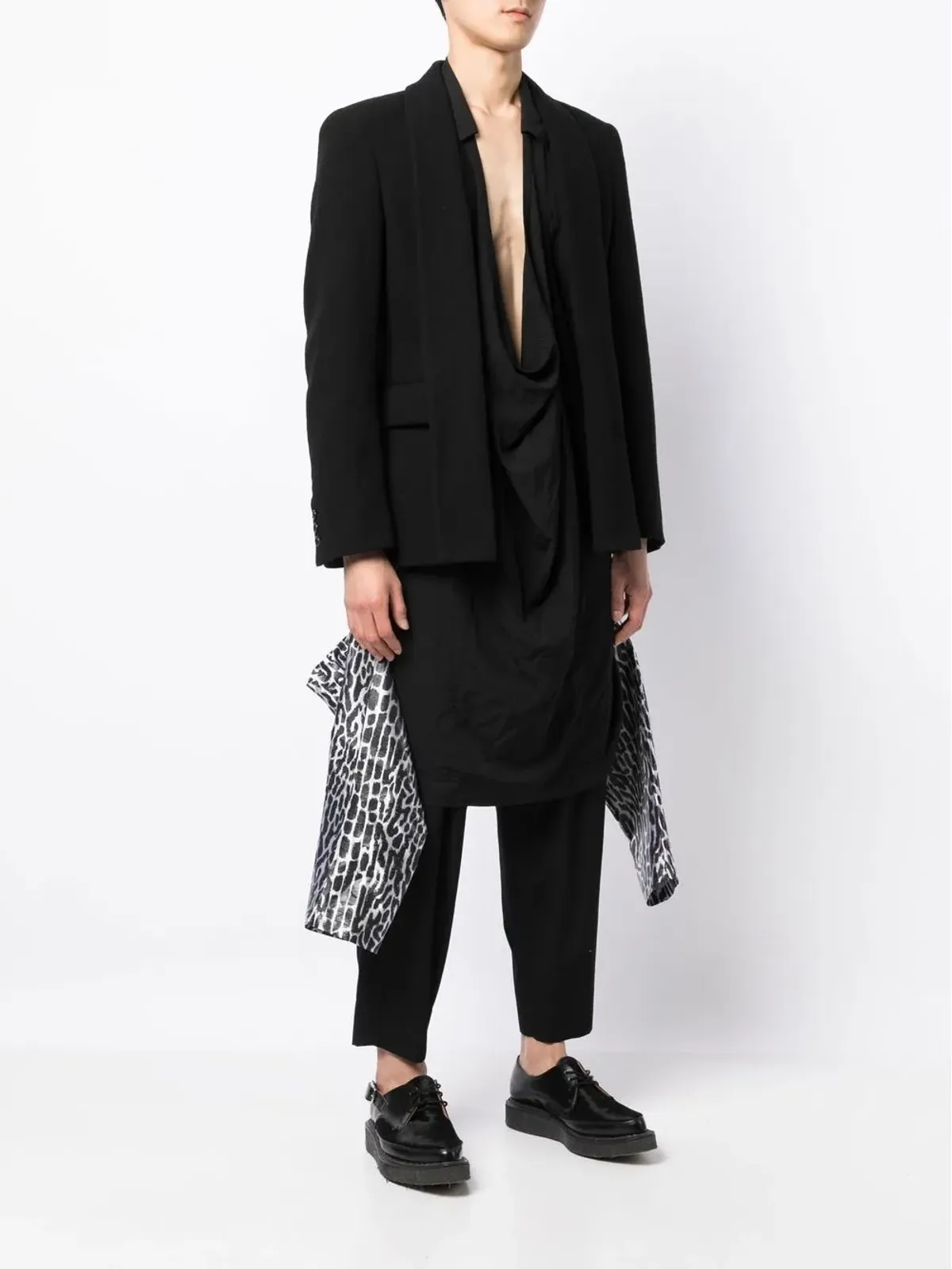 Comme des Garçons Homme Plus アシンメトリーヘム ウールブレザー - 画像3